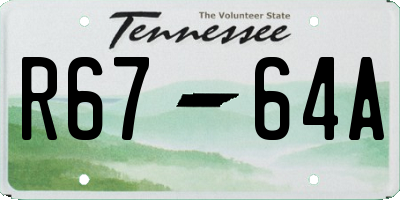 TN license plate R6764A