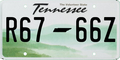 TN license plate R6766Z