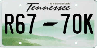 TN license plate R6770K