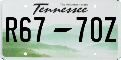 TN license plate R6770Z