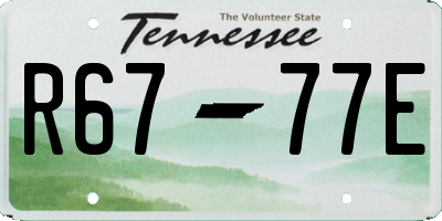 TN license plate R6777E