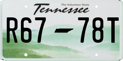 TN license plate R6778T
