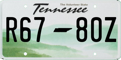 TN license plate R6780Z
