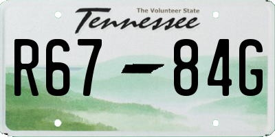 TN license plate R6784G