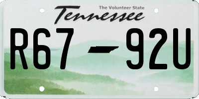 TN license plate R6792U