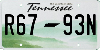 TN license plate R6793N