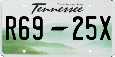 TN license plate R6925X