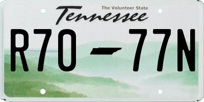 TN license plate R7077N