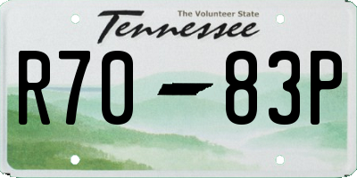 TN license plate R7083P