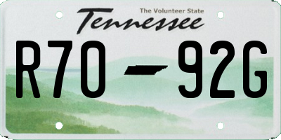 TN license plate R7092G