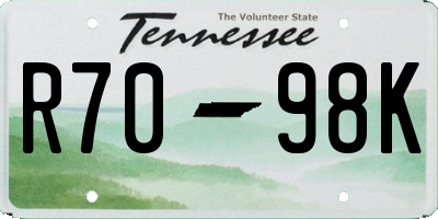 TN license plate R7098K