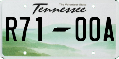 TN license plate R7100A