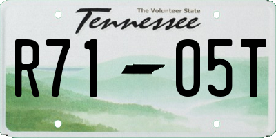 TN license plate R7105T