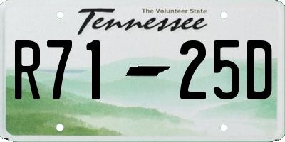 TN license plate R7125D