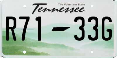 TN license plate R7133G