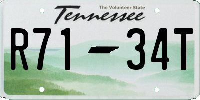 TN license plate R7134T