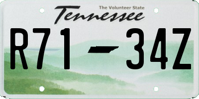 TN license plate R7134Z