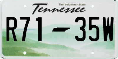 TN license plate R7135W