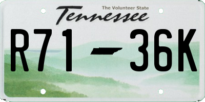 TN license plate R7136K