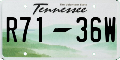 TN license plate R7136W