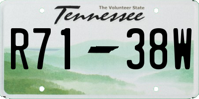 TN license plate R7138W