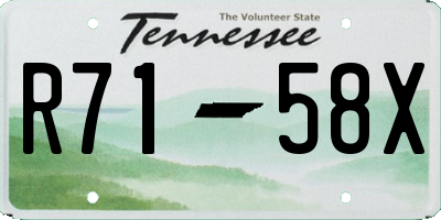 TN license plate R7158X