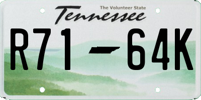 TN license plate R7164K