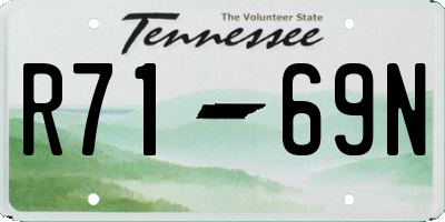 TN license plate R7169N