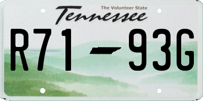 TN license plate R7193G
