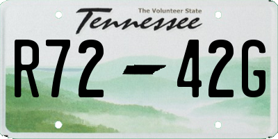 TN license plate R7242G