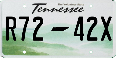 TN license plate R7242X