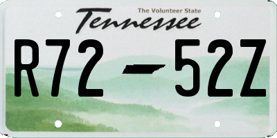 TN license plate R7252Z