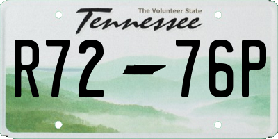 TN license plate R7276P