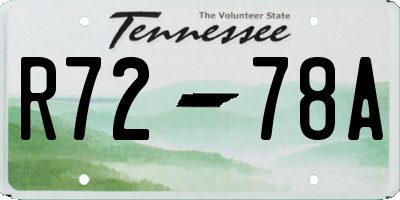 TN license plate R7278A