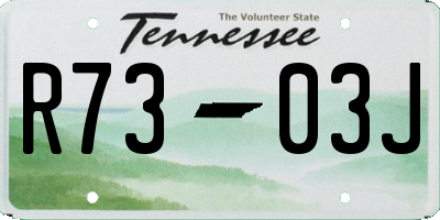 TN license plate R7303J
