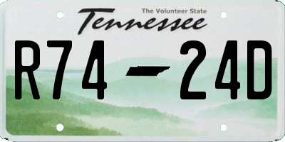 TN license plate R7424D