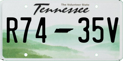 TN license plate R7435V