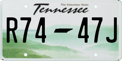 TN license plate R7447J