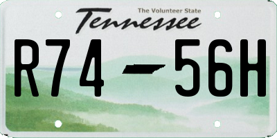 TN license plate R7456H