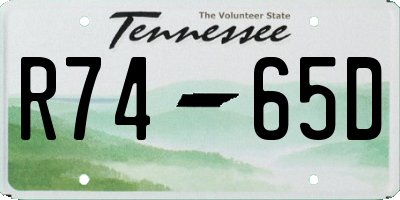 TN license plate R7465D