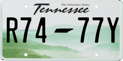 TN license plate R7477Y