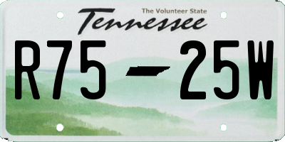 TN license plate R7525W