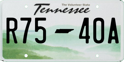 TN license plate R7540A