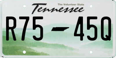 TN license plate R7545Q