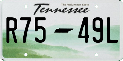 TN license plate R7549L
