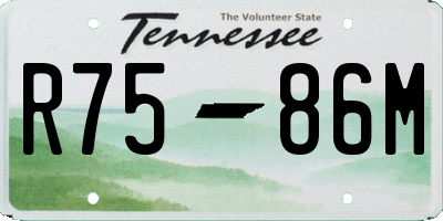TN license plate R7586M