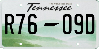 TN license plate R7609D