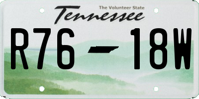 TN license plate R7618W