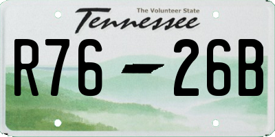 TN license plate R7626B