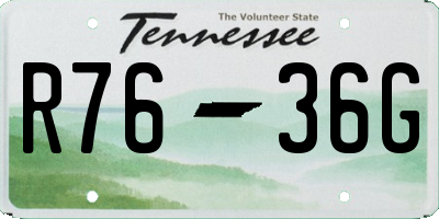 TN license plate R7636G